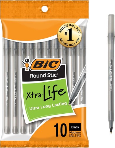 Bic round stic xtra - life, black