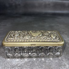 Vintage Glass Trinket Box With