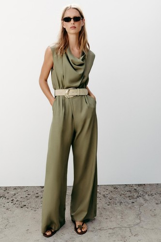 Zara long belted jumpsuit - belted,