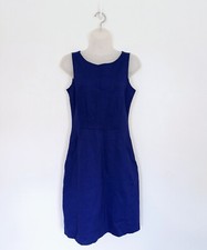 Tara Jarmon Dress Size 12 Ladies Blue Bodycon Pockets Midi Designer Sleeveless