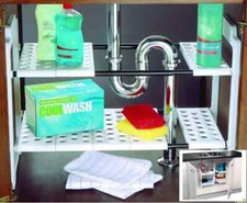 Under Sink Storage Shelf Shelves Organizer Space Saving Tidy Rack Cupboard Addis