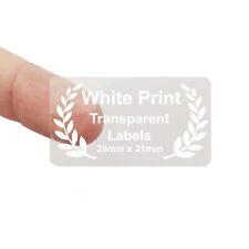 Transparent Stickers with White Print, 38.1mm x 21.2mm company logo stickers