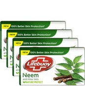 4X 100g LIFEBUOY NEEM AND ALOEVERA BATH SOAP BARS