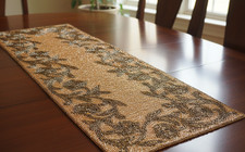 Beige And Gold Beaded Table