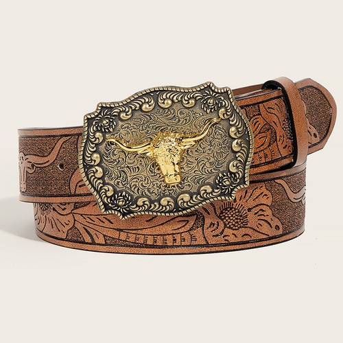Vintage western belt buckle - belt,