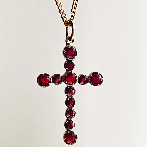 Antique victorian garnet - victorian, cross