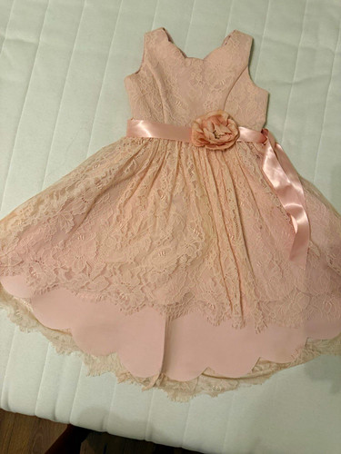 Monsoon girls pink lace dress - monsoon,