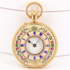 Antique 18k gold half hunter - antique,