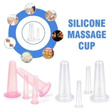4pcs Silicone Cupping Set Vacuum Suction Lift Facial & Eye Massage Cups
