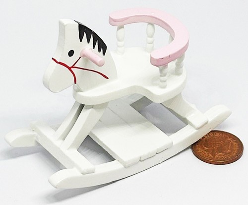 Dolls house rocking horse pink - horse,