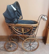 Antique Vtg Wicker Metal