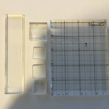 Papermania Clear Stamp Blocks x6 Clear & measured with Side Groves For Stamps