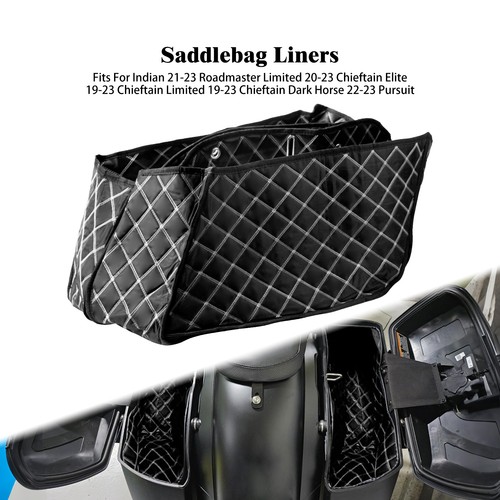 White lattice saddlebag liners - white,