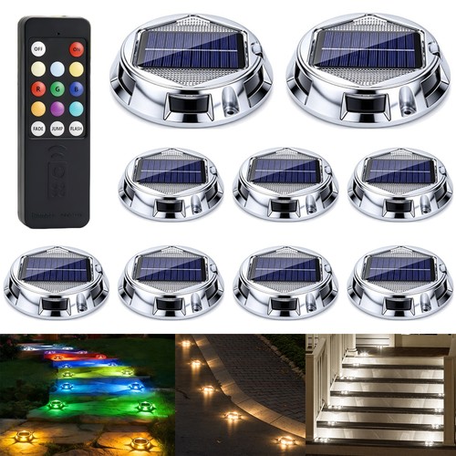 Rgb led solar deck lights - solar,
