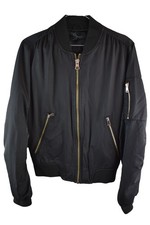 TOPSHOP Black Bomber Jacket size Uk 10 Womens Full Zip Casual Outdoors Outerwear
