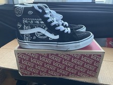 Vans Sk8-Hi Men’s Size 8.5 Paisley Black White