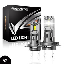 NIGHTEYE 2x H7 LED Headlight Bulbs Kit 6500K 70W 30000LM Super White Hi-Lo Beam