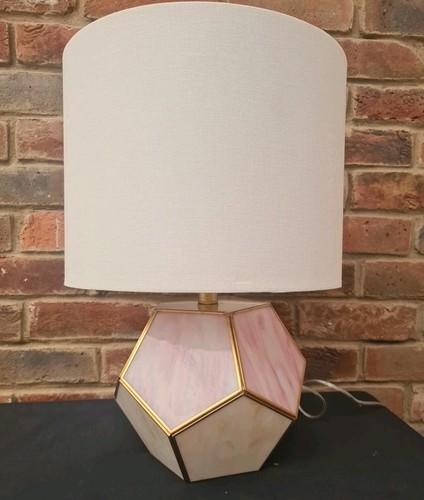 Pink glass table lamp tiffany - glass,