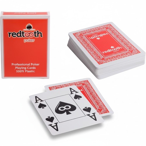 Red plastic playing cards - plastic,