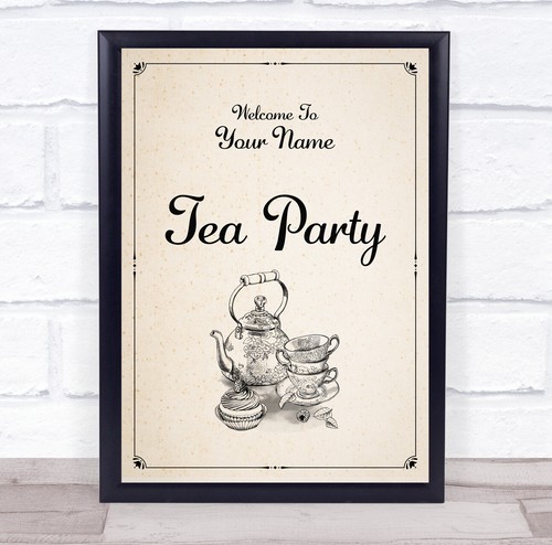 Vintage drawn tea pot welcome - drawn,