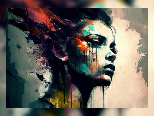 Female abstract oil painting - abstract,