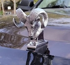 Chrome Metal Ram's Head Hood