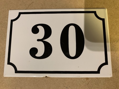 Vintage french enamel number - french,