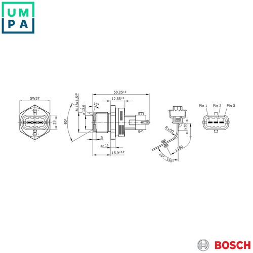 Sensor fuel pressure 281 002 - 0,