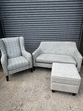 Wesley Barrell 3 Piece Suite. Sofa, Armchair & Footstool RRP £3,555