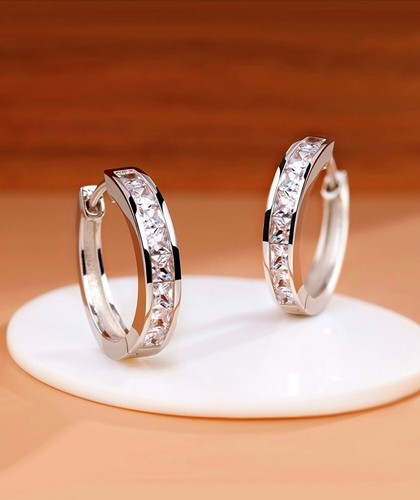 925 sterling silver huggie - 925,