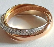 Cartier diamond set trinity ring 58.