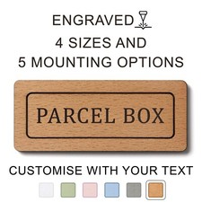 Custom PARCEL BOX Sign / Wall or Door Wooden Plaque (Sign for Mail, Parcels)