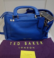 Ted Baker Bright Blue Leather Handbag New With Tags!! Rrp £229!!