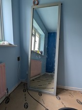 Tall Full Length Wall Mirror 5ft10 1.7m x 0.75m, Wood Border Needs Repainting