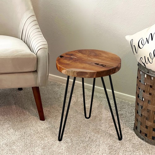 Greenage rustic teak round end - round,
