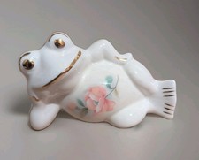 Vintage Fine Bone China Floral Frog Collectable Decoration 