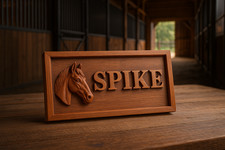 Personalized Horse Stable Name Plate – Custom Wooden Horse Name Board, Pony Name