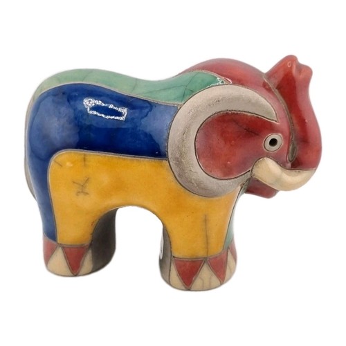 Raku ceramic elephant figure - ceramic,