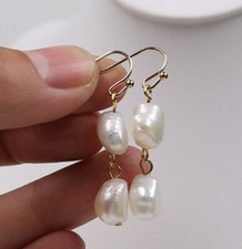 9-10 mm White Keshi Baroque