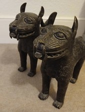 Pair Of Benin Bronze Leopards