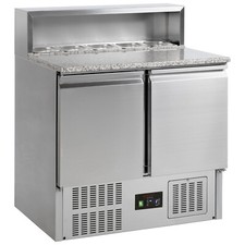 PIZZA PREP GRANITE TOP CATERING FRIDGE 2 DOOR UNDERSTORAGE GP92 FREE DELIVERY