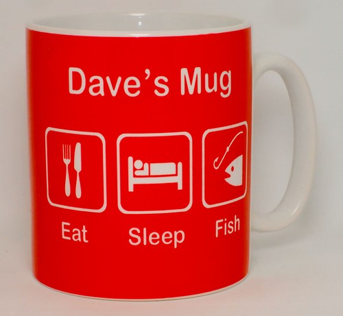 Eat sleep fish mug can - fish,