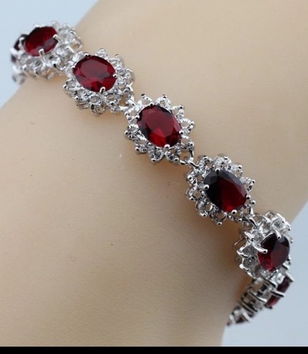 Red garnet white topaz - red,