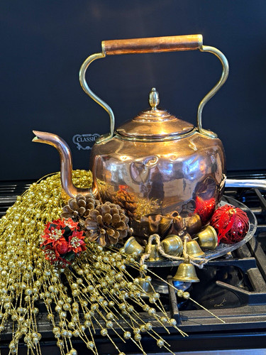 Vintage copper kettle with - copper,