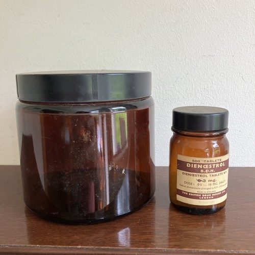 Vintage amber glass medicine - 2,