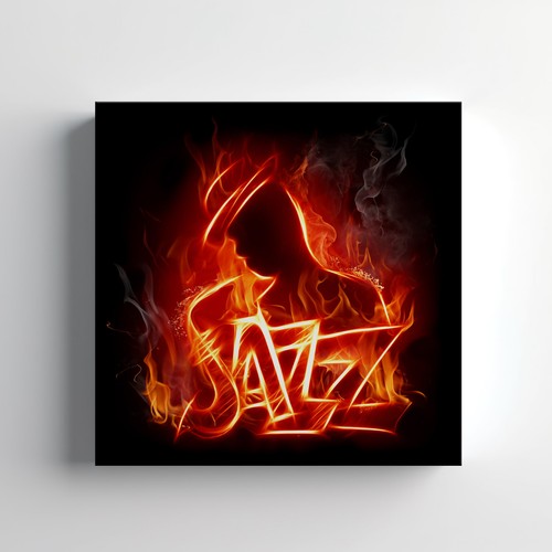 Jazz music flames - canvas, print