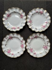 Royal Crown Derby Pinxton Roses 4 x Dinner Plates 10 inches