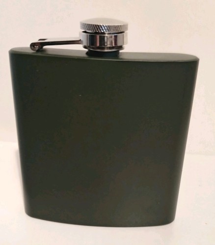 Matt green 6oz hip flask - 6oz,