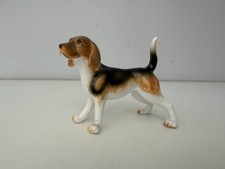 Beagle Dog  figure Vintage Hand Painted China 4” Length