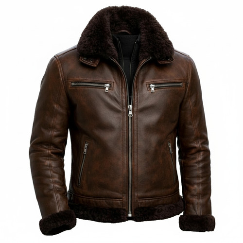 Men brown distressed leather - men's,